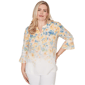 Womens Alfred Dunner Out Of The Blue Falling Floral Three Quarte - image 1
