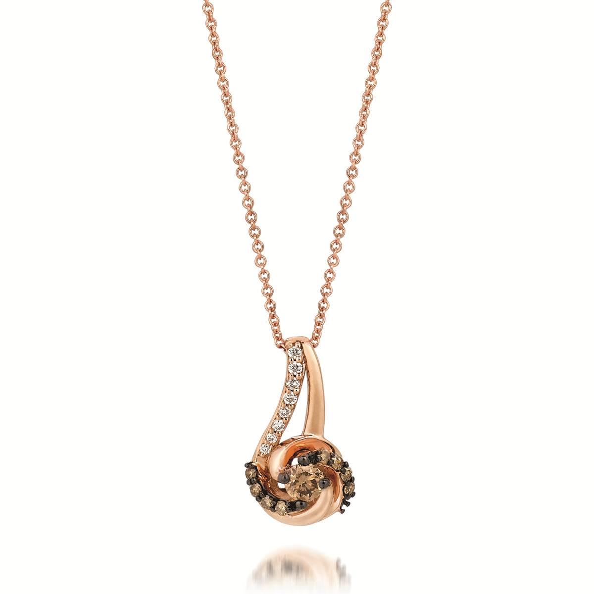 Le Vian(R) Rose Gold White & Brown Diamond Silhouette Pendant