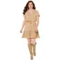 Womens BMGM Short Sleeve V Neck Airflow with Belt A-Line Dress - image 1