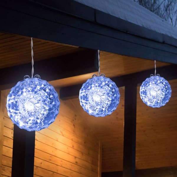 Northlight Seasonal Clear LED Hanging Crystal Sphere Décor
