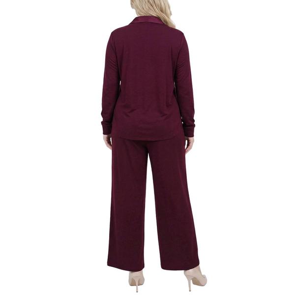 Plus Size NY Collection 2pc. Solid Hacci French Terry Jogger Set