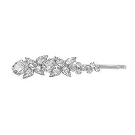Roman Silver-Tone Crystal Flower Hair Pin