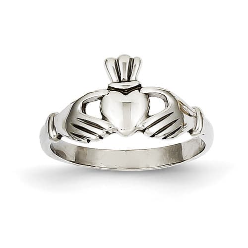 Gold Classics&#40;tm&#41; Thin 14kt. White Gold Claddagh Ring - image 