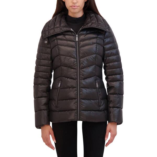 Womens Kenneth Cole Chevron Puffer Jacket w/Winged Collar - image 