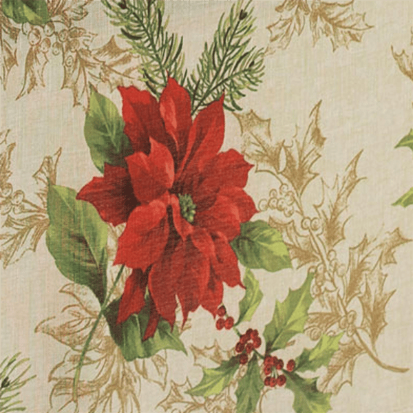 Threadmade Festive Poinsettia Holiday Cloth Napkins - Set of 4