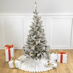 Northlight 4ft. Pre-Lit Flocked Pine Slim Christmas Tree