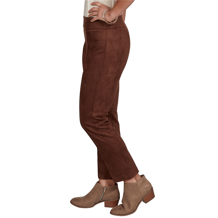 Womens Ruby Rd. English Countryside Suede Knit Front Seam Pants