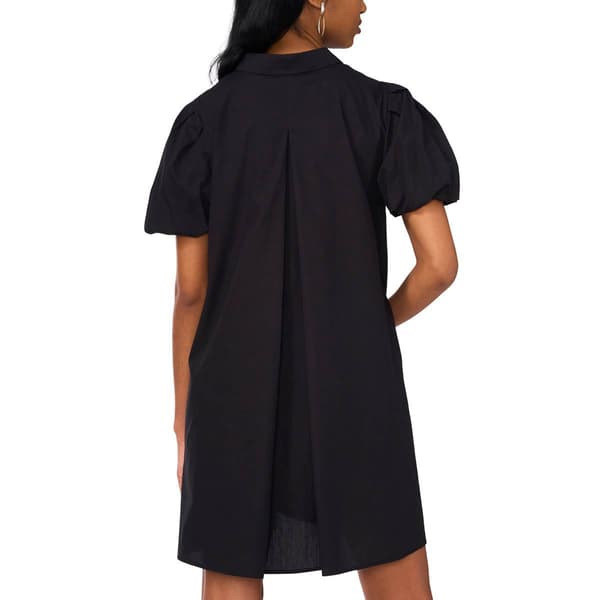 Womens MSK Puff Sleeve 1/4 Button Shift Dress