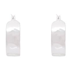 Nine West Polished Silver-Tone Wide Small Drop Earrings