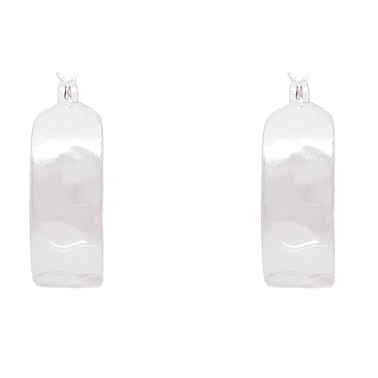 Nine West Polished Silver-Tone Wide Small Drop Earrings