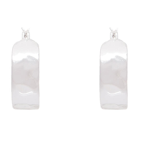 Nine West Polished Silver-Tone Wide Small Drop Earrings - image 