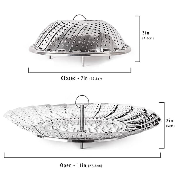 BergHOFF Stainless Steel 10in. Foldable Steamer Basket