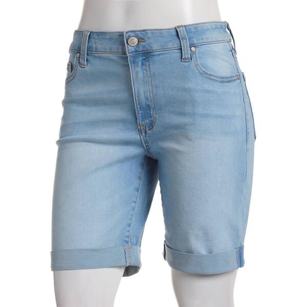 Juniors Celebrity Pink Mid Rise Roll Cuff Bermuda Shorts - image 