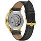 Mens Bulova Automatic Goldtone Black Leather Strap Watch - 97A154 - image 3
