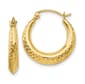 Gold Classics(tm) 14kt. Gold Textured Hollow Hoop Earrings - image 1