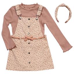 Girls (4-6x) Little Lass® 2pc. Leopard Corduroy Jumper w/ Top