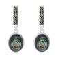 Marsala Genuine Marcasite & Paua Shell Drop Post Earrings - image 1