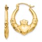 Gold Classics&#40;tm&#41; 12mm. 14kt. Polished Claddagh Hoop Earrings - image 1