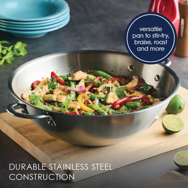 Rachael Ray Professional 14in. Stainless Steel Induction Wok