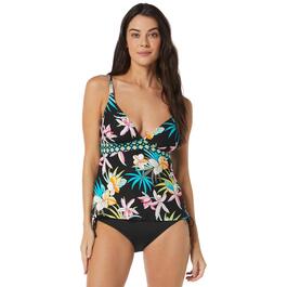 Womens Beach House Tropic Bloom Print Adele Tankini Swim Top