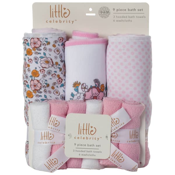 Little Celebrity(tm) 9pc. Floral/Dot Bath Set - image 