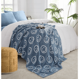 Truly Soft Cozy Smiley Reversible Throw Blanket
