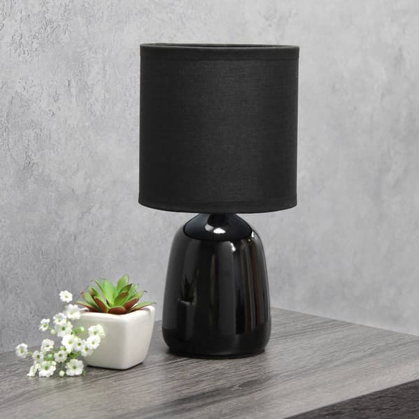 Simple Designs 10in. Traditional Ceramic Thimble Table Lamp