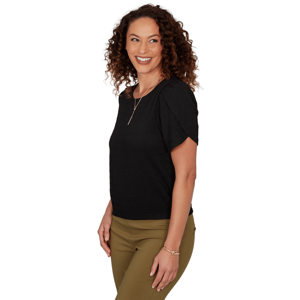 Womens Emaline La Vita Costiera Short Tulip Sleeve Solid Blouse