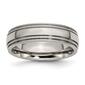 Mens Endless Affection&#40;tm&#41; Titanium Grooved & Beaded Edge 6mm Band - image 1