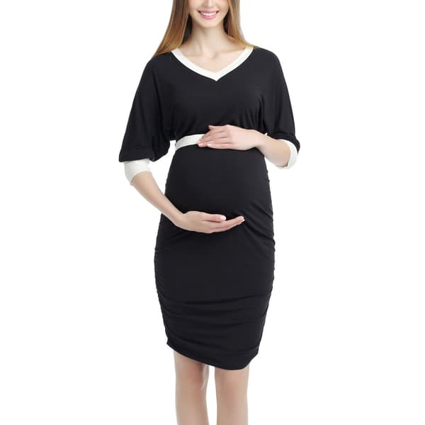 Womens Glow & Grow&#40;R&#41; Batwing Maternity Midi Dress - image 