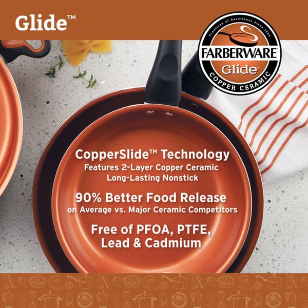 Farberware&#174; 12pc. Glide&#8482; Copper Ceramic Nonstick Cookware Set