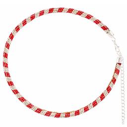 Green/Red & Silver Crystal Ball Necklace