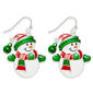 Snowman Dressed In Scarf, Hat And Gloves Fishook Earrings - image 1