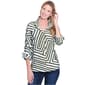 Womens Ali Miles 3/4 Cuff Sleeve Zebra Swirl Button Front Blouse - image 1