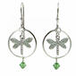 Silver Forest Dragonfly in Circle Drop Earrings - image 1