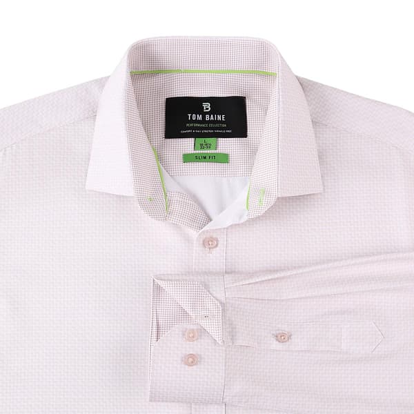 Mens Tom Baine Slim Fit Performance Button Down Dress Shirt - Tan