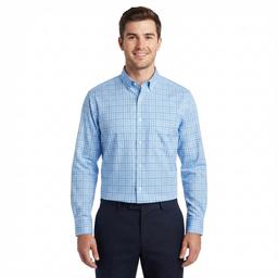 Mens Christian Aujard Plaid Regular Fit Performance Dress Shirt