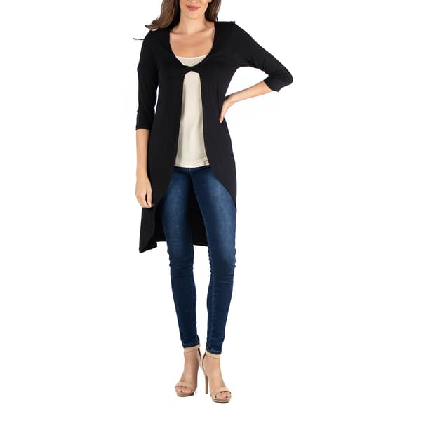 Women 24/7 Comfort Apparel Fabric Twist Closed Front Cardigan