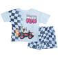 Toddler Boy Bluey Race Car Tee & Checkered Shorts Set - image 1