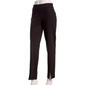 Womens Kasper Pull On Solid Straight Leg Front Hem Slit Pants - image 1