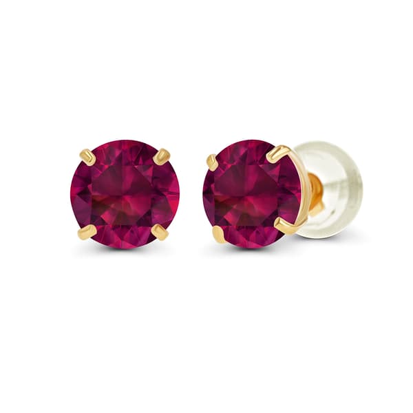 Gemstone Classics&#40;tm&#41; 14kt. Yellow Gold Ruby Stud Earrings - image 