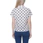 Petite NY Collection Short Sleeve Tie Front Dot Blouse - image 2
