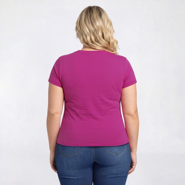 Juniors Plus Eye Candy Short Sleeve V-Neck Tee