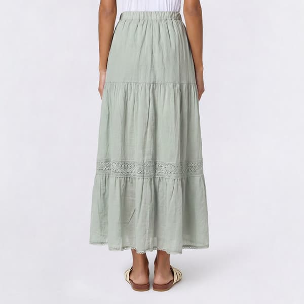 Juniors Wallflower Gauze Lace Trim Maxi Skirt