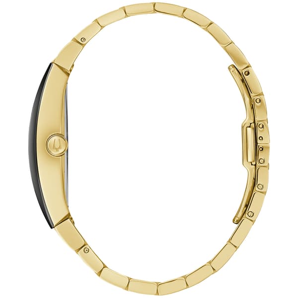 Mens Bulova Futuro Gold-tone Tonneau Black Dial Watch - 97A164