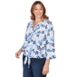 Plus Size Hearts of Palm Smooth Sailing 3/4 Sleeve Floral Blouse - image 3