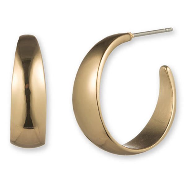 Gloria Vanderbilt Gold-Tone C Hoop Earrings - image 
