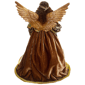 Santa''s Workshop 16in. Black Angel in Leopard Gown Tree Topper - image 2