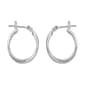 Roman Silver-Tone Double Twist Hoop Earrings - image 1