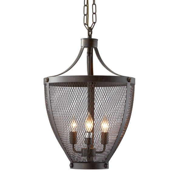 9th & Pike&#40;R&#41; Brown Iron Vintage Caged Chandelier - image 